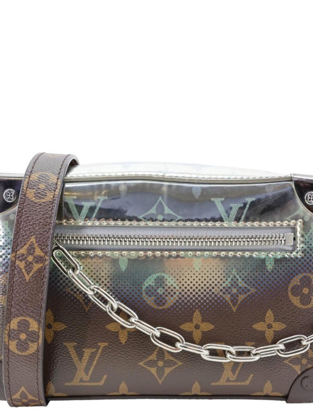 Louis Vuitton  Soft Trunk Mini Monogram Metallic Nebula Shoulder Bag Brown